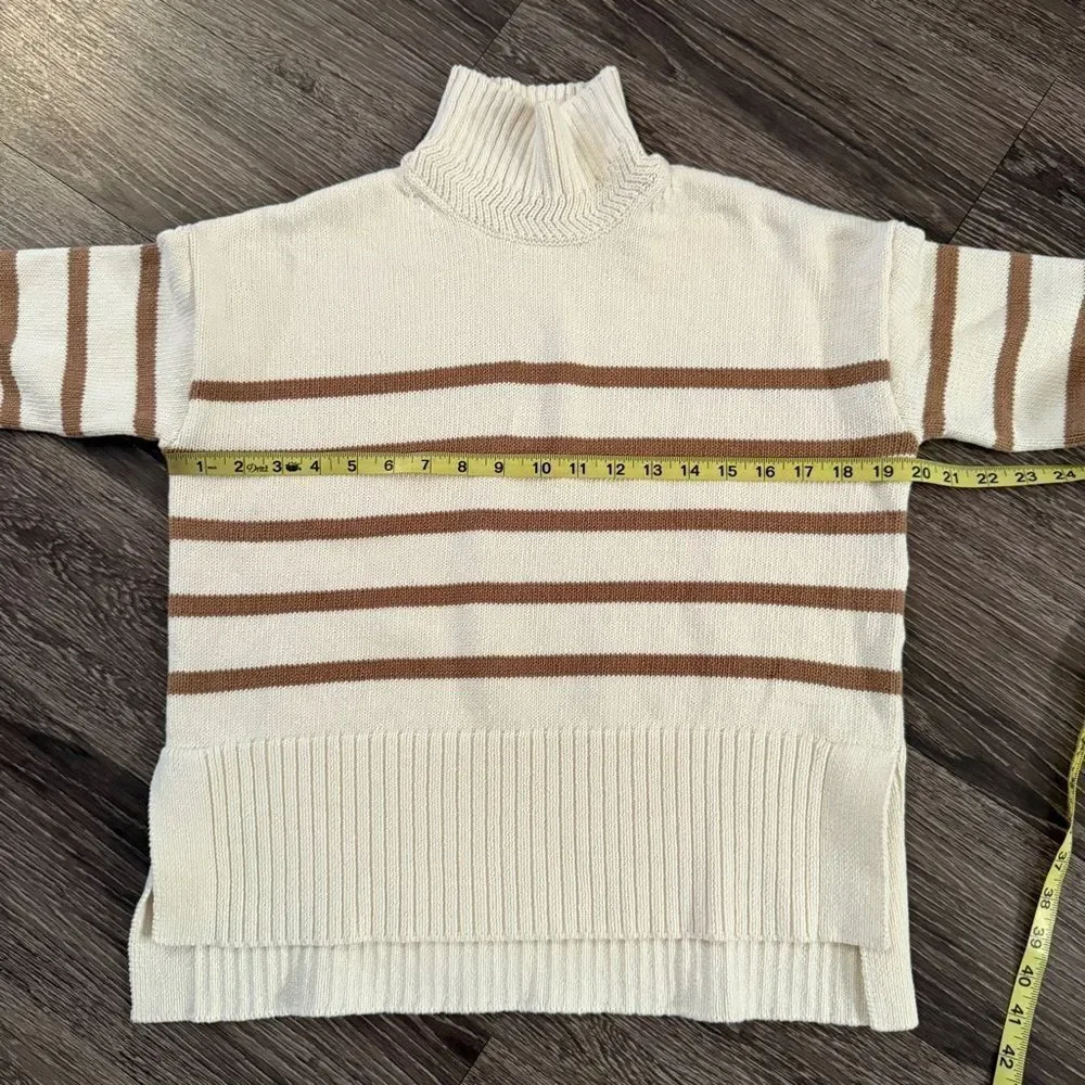Veronica Beard Lancetti striped cotton turtleneck sweater